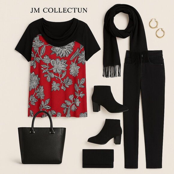 🌹 Vintage JM Collection Red Floral Top – Statement Piece with WPL Tag - Picture 1 of 13